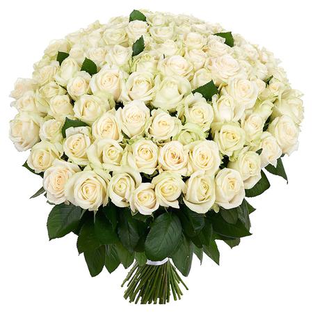Букет 101 белая роза (50 см) "Великолепная радость"
