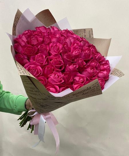 Букет из 51 розовой розы (50 см)